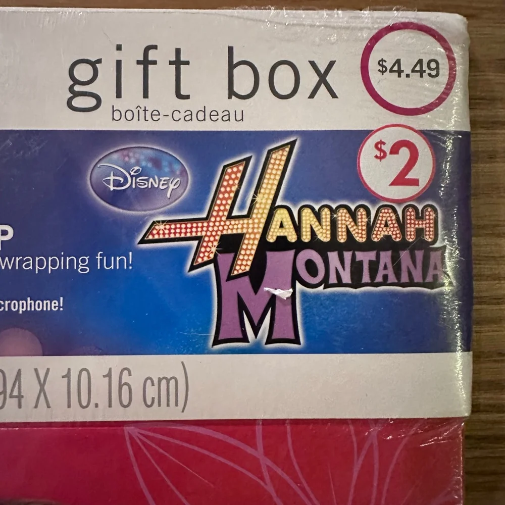 NOS Vintage Disney Hannah Montana Miley Cyrus Hallmark Gift Box Set 11x11x4
